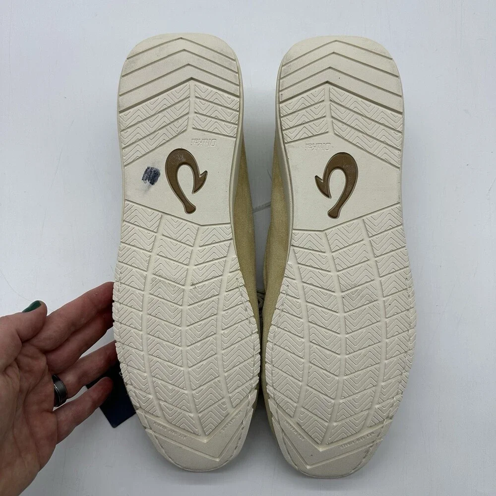OluKai Ka'a Driver Golden Sand Suede Loafer Boat Slide Shoes Men's Size 15 NWOB